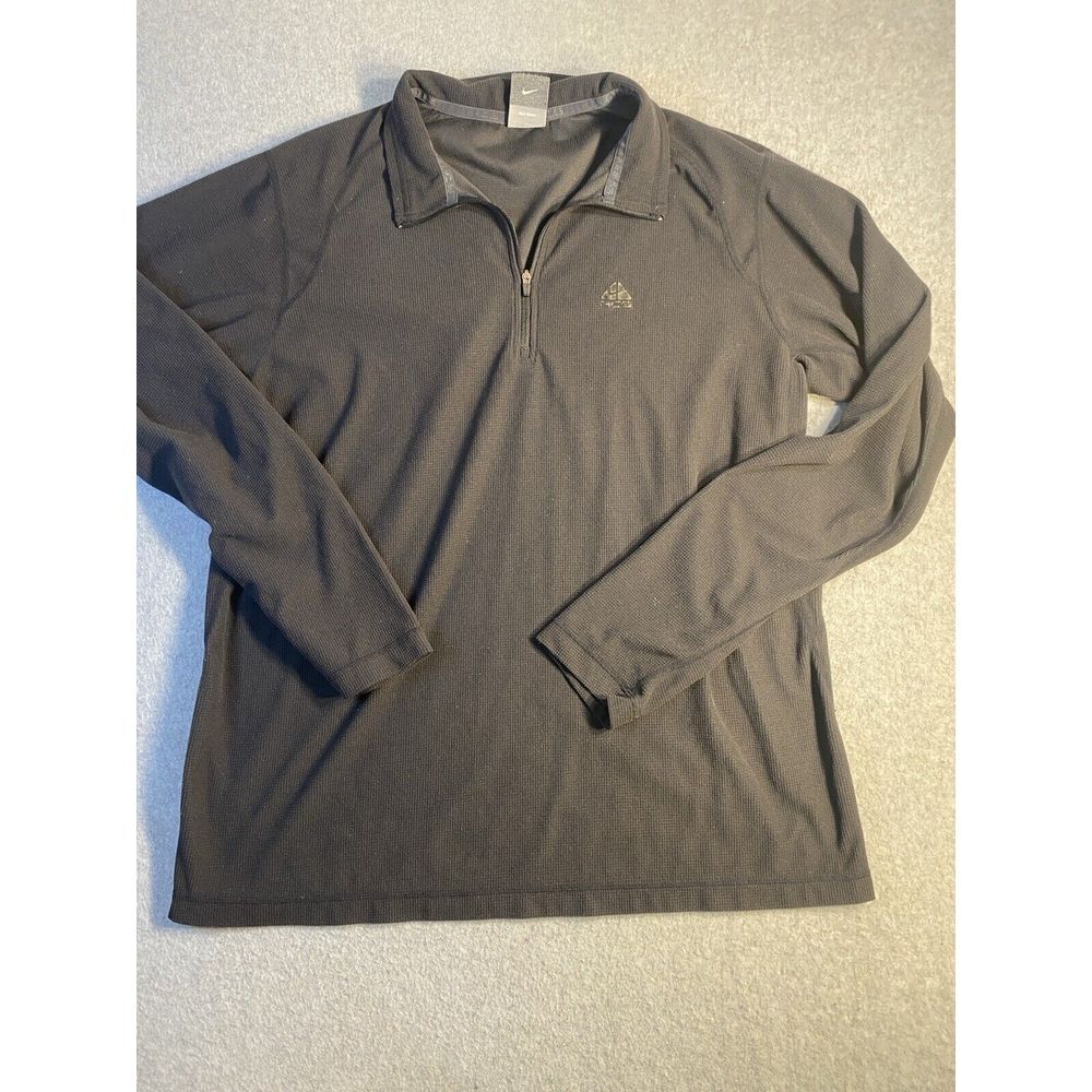 Vintage Nike Acg‎ Fleece Size Mens Medium Sweatshirt 1/4 Zip Base-layer Black